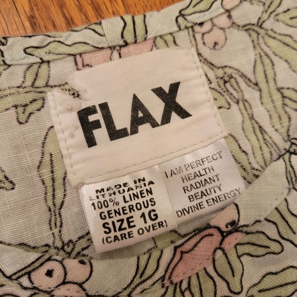 Flax 2 Piece Floral Sleeveless Maxi Dress Button Down Jacket 1G Linen 18 20 - Picture 2 of 9